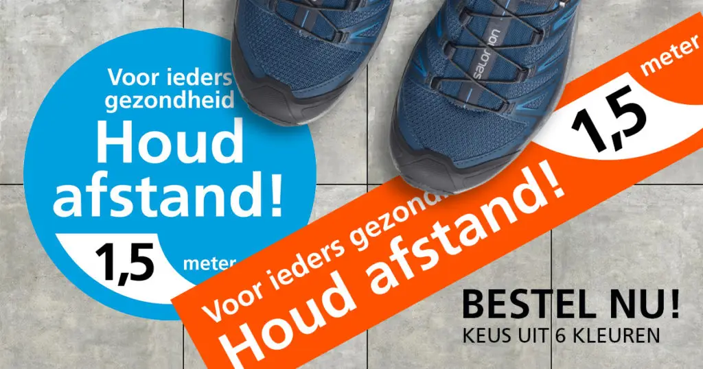 afstandsstickers rond en rechthoekig