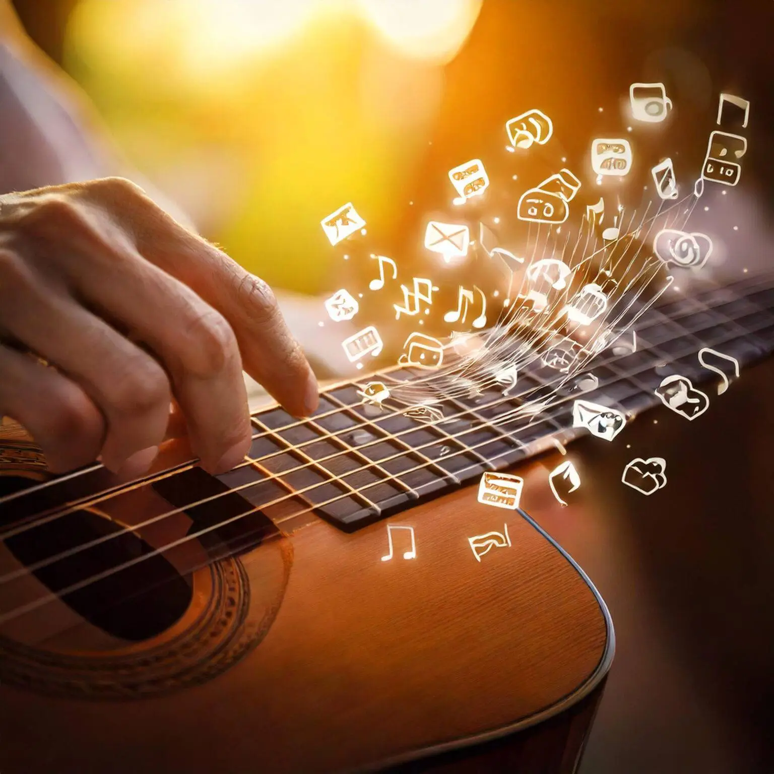 A creative visual metaphor of hitting the right note in communication. A close-up of a hand